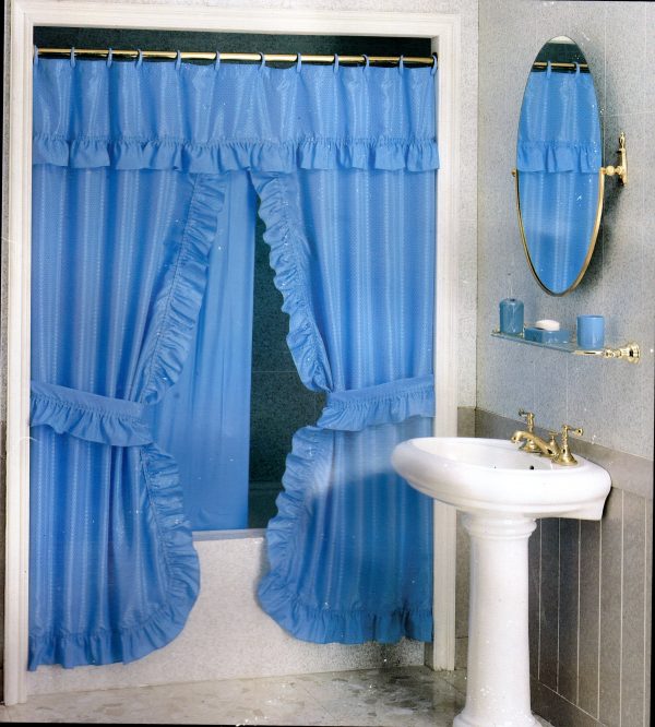 Double Swag Shower Curtain 2 20x1 80, Double Swag Shower Curtains